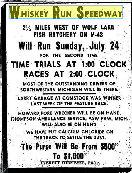 Whiskey Run Speedway (Whisky Run) - July 1949 (newer photo)